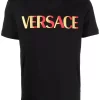 ( Nouvelle Collection ) Versace 1B000 NERO T-shirt à Logo Brodé Homme