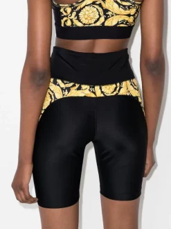 ( Access Edit ) Versace Short Cycliste à Imprimé Barocco 1B000 NERO+STAMPA -Pas Cher Versace Boutique 17727088 39236770 600
