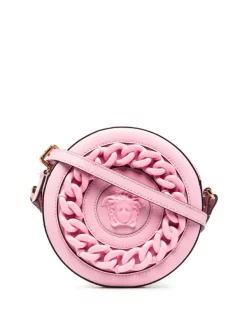 Versace 1P65V BABY PINK-BABY PINK-ORO VERSACE Sac Rond La Medusa En Cuir Femme