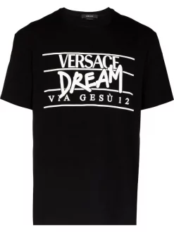 ( Access Edit ) Versace T-shirt à Slogan Imprimé 1B000 BLACK