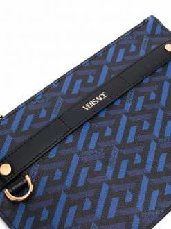 Versace 5U18V Blu Navy+Black-Versace Gold Pochette à Imprimé Greca Homme -Pas Cher Versace Boutique 17776742 37615905 600