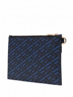 Versace 5U18V Blu Navy+Black-Versace Gold Pochette à Imprimé Greca Homme -Pas Cher Versace Boutique 17776742 37619033 600