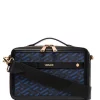 Versace 5U18V Blu Navy+Black-Versace Gold Sac Porté épaule à Imprimé Greca Homme