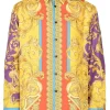 ( Nouvelle Collection ) Versace Chemise En Soie à Imprimé Barocco 5L290 DARK ORCHID SUN