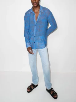 ( Nouvelle Collection ) Versace 1D030 MEDIUM BLUE Jean Slim à Taille Basse Homme -Pas Cher Versace Boutique 17777384 39592576 600