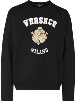 ( Nouvelle Collection ) Versace Sweat à Logo Imprimé 1B000 BLACK