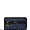 Versace 5U18V BLUNAVY BLACK Portefeuille Zippé à Imprimé Greca Homme