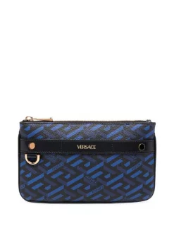 Versace 5U18V BLUNAVY BLACK Portefeuille La Greca Signature Homme