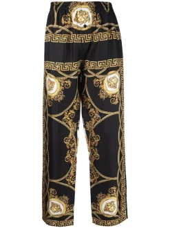 ( Nouvelle Collection ) Versace Pantalon à Imprimé Medusa 5B090 BLACK GOLD