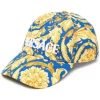 ( Nouvelle Collection ) Versace Sapphire/oro Casquette à Imprimé Barocco Homme