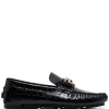Versace Mocassins à Plaque Greca 1B00V BLACK