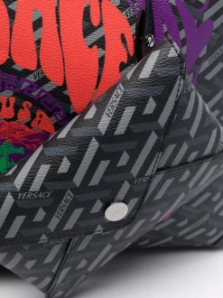 ( Nouvelle Collection ) Versace 5B44E BLACK GRIGLO NEON GREEN RUTHENIUM Sac Cabas La Greca Homme -Pas Cher Versace Boutique 17800473 37526078 600