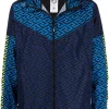 ( Nouvelle Collection ) Versace 6U690 BLUNAVY+SAPPHIRE+NEONGREEN Veste De Sport La Greca à Design Colour Block Homme