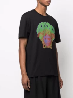 Versace T-shirt à Imprimé Medusa Music 1B000 BLACK -Pas Cher Versace Boutique 17801374 37525408 600