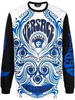 ( Nouvelle Collection ) Versace T-shirt Medusa Music à Manches Longues Homme