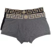 Versace A91M NERO GRIGIO Lot De Deux Boxers à Logo Homme