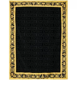 Versace Serviette De Plage à Détails Barocco Z4800 NERO