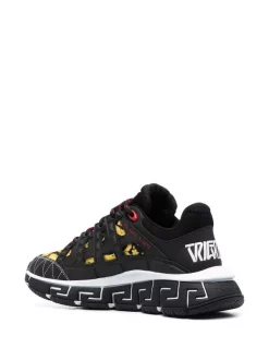 ( Nouvelle Collection ) Versace D4D NERO ORO Baskets Imprimées Greek Key Femme -Pas Cher Versace Boutique 17807566 37929188 600