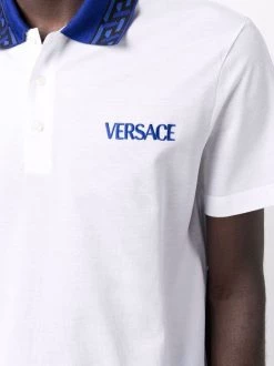 ( Nouvelle Collection ) Versace Polo à Imprimé La Greca 1W000 OPTICAL WHITE -Pas Cher Versace Boutique 17807680 37969463 600