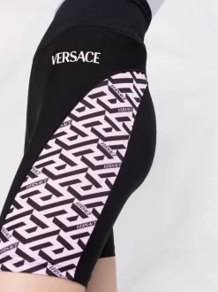( Nouvelle Collection ) Versace 5B530 NERO + CANDY Short De Cyclisme à Imprimé Greca Signature Femme -Pas Cher Versace Boutique 17827009 37515383 600