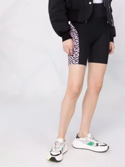 ( Nouvelle Collection ) Versace 5B530 NERO + CANDY Short De Cyclisme à Imprimé Greca Signature Femme -Pas Cher Versace Boutique 17827009 37555190 600