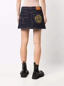 ( Nouvelle Collection ) Versace Jupe Medusa Head En Jean Femme -Pas Cher Versace Boutique 17830469 37571633 600