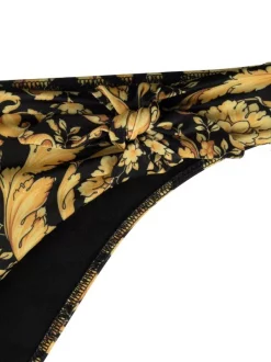 ( Nouvelle Collection ) Versace 5B000 BLACK GOLD Bas De Bikini à Logo Brodé Femme -Pas Cher Versace Boutique 17831440 37579132 600