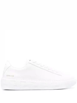 ( Nouvelle Collection ) Versace WHITE Baskets Greca Homme