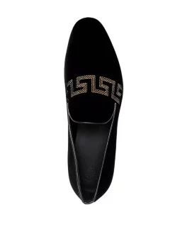 Versace Mocassins à Motif Greca Brodé D4191 NERO+ORO 7 Versace Mocassins à Motif Greca Brodé D4191 NERO+ORO -Pas Cher Versace Boutique 17838026 37480551 600