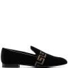 Versace Mocassins à Motif Greca Brodé D4191 NERO+ORO