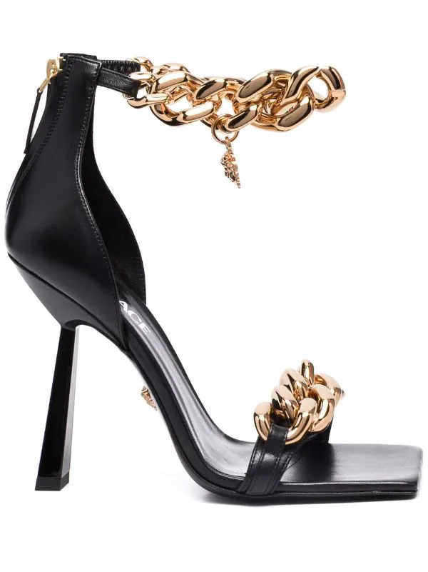 Versace Sandales Medusa à Détail De Chaîne Femme 1 Versace Sandales Medusa à Détail De Chaîne Femme