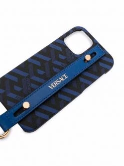 ( Nouvelle Collection ) Versace Coque D'iPhone 12 Pro La Greca 5U48V BLUNAVY+BLACK+SAPPHIRE -Pas Cher Versace Boutique 17840909 37547229 600