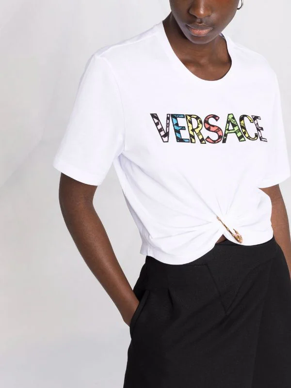 ( Nouvelle Collection ) Versace T-shirt Brodé à Détail D'épingle 2W070 5 ( Nouvelle Collection ) Versace T-shirt Brodé à Détail D'épingle 2W070 – Image 5