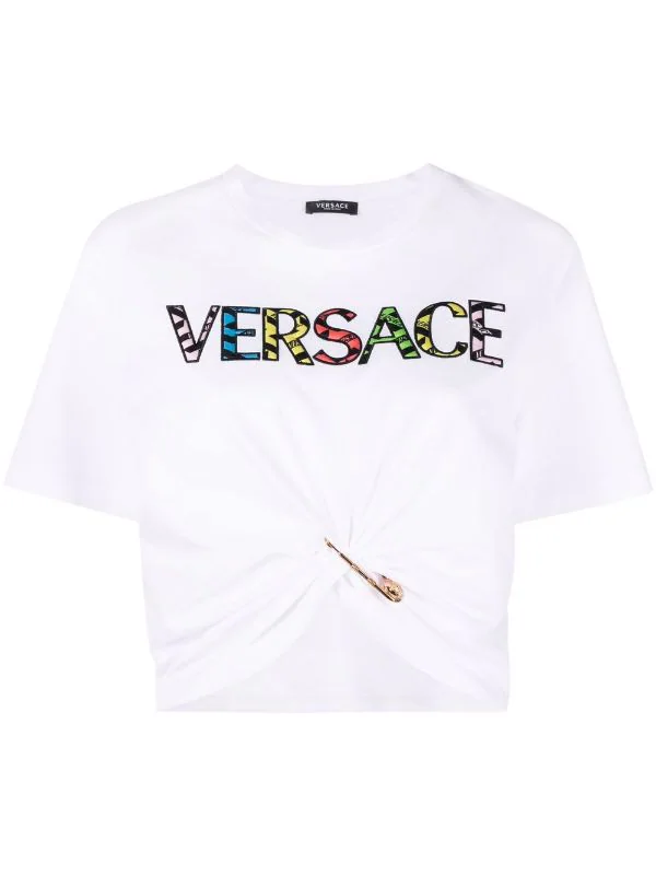 ( Nouvelle Collection ) Versace T-shirt Brodé à Détail D'épingle 2W070 1 ( Nouvelle Collection ) Versace T-shirt Brodé à Détail D'épingle 2W070
