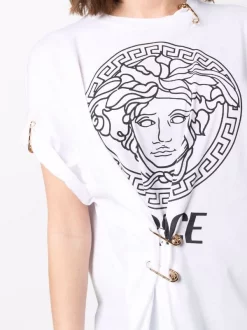 ( Nouvelle Collection ) Versace T-shirt Medusa Head à Fronces 2W020 WHITE + BLACK -Pas Cher Versace Boutique 17841784 38105392 600