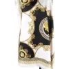 ( Nouvelle Collection ) Versace Caftan Imprimé Greca Sans Manches 5W170 WHITE + GOLD + BLACK