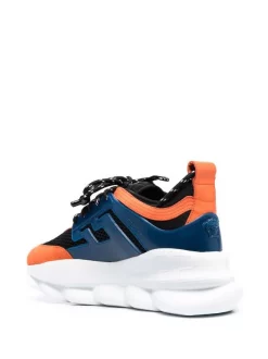 ( Nouvelle Collection ) Versace 2O210 NEON ORANGE NERO Baskets Chain Reaction Homme -Pas Cher Versace Boutique 17855648 37760115 600