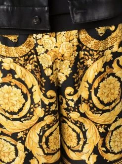 ( Nouvelle Collection ) Versace 5B000 BLACK + GOLD Bermuda En Soie à Imprimé Baroque Homme -Pas Cher Versace Boutique 17858993 37594175 600