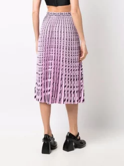 ( Nouvelle Collection ) Versace Jupe Mi-longue La Greca Plissée 5P210 CANDY + BLACK -Pas Cher Versace Boutique 17858994 37595220 600
