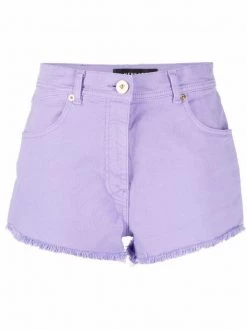 ( Nouvelle Collection ) Versace Short En Jean à Patch Logo 1D320 ORCHID