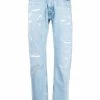 Versace Jean Droit à Effet Usé 1D360 FADED LIGHT BLUE