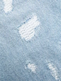 Versace Jean Droit à Effet Usé 1D360 FADED LIGHT BLUE -Pas Cher Versace Boutique 17861741 37617926 600