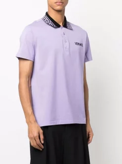 ( Nouvelle Collection ) Versace Polo à Logo Intarsia 1L720 LILAC -Pas Cher Versace Boutique 17862229 37619055 600