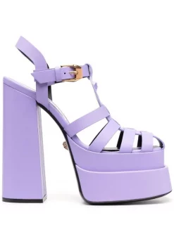 ( Nouvelle Collection ) Versace Sandales à Plateforme 1L72V ORCHID+ORO