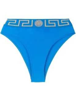 Versace Bas De Bikini à Taille Haute 1V390 TURQUOISE