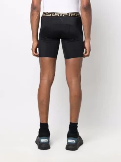 ( Nouvelle Collection ) Versace Short De Cyclisme à Bande Greca 1B000 BLACK -Pas Cher Versace Boutique 17863070 37617868 600
