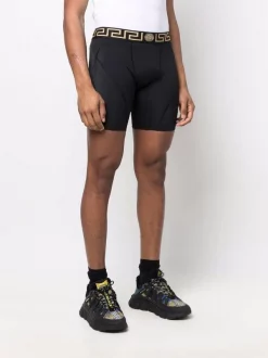 ( Nouvelle Collection ) Versace Short De Cyclisme à Bande Greca 1B000 BLACK -Pas Cher Versace Boutique 17863070 37619085 600