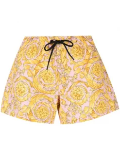 ( Nouvelle Collection ) Versace Short De Sport à Imprimé Baroque 5P220 CANDY + GOLD