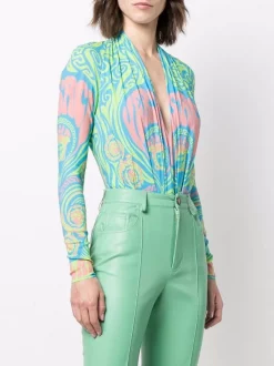 ( Nouvelle Collection ) Versace Body Medusa Music 5G130 NEON GREEN + SKY -Pas Cher Versace Boutique 17864265 37616387 600