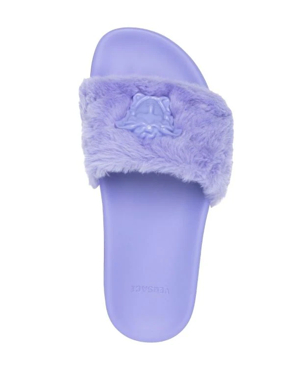 ( Nouvelle Collection ) Versace 1L840 Claquettes La Medusa En Fourrure Artificielle Femme 4 ( Nouvelle Collection ) Versace 1L840 Claquettes La Medusa En Fourrure Artificielle Femme – Image 4